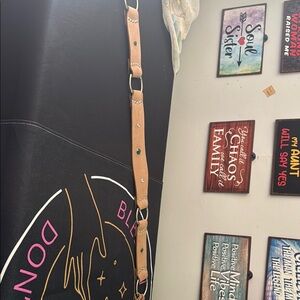 Tan Kids Belt with Green Accents